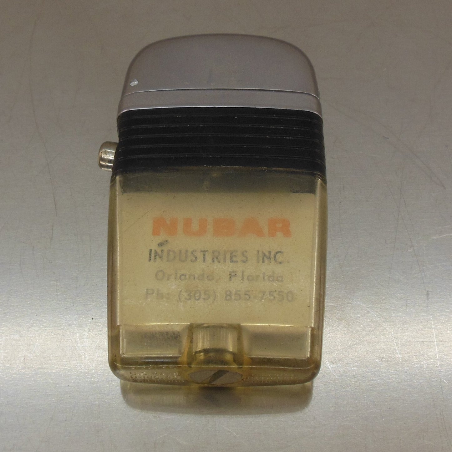 Vtg. Scripto Vu Lighter Nubar Industries Inc. Orlando Florida Promotional