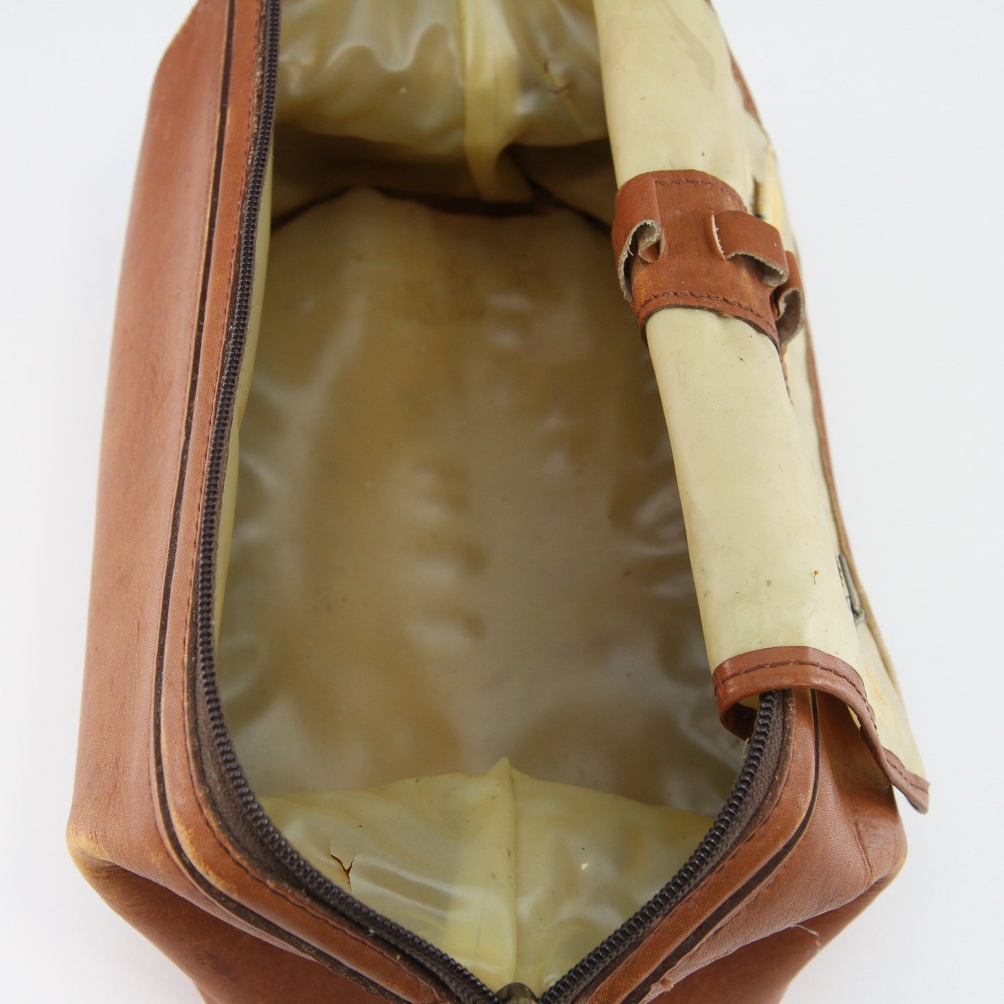 Vintage Renwick Mens Leather Toiletry Shaving Bag Canada 10" X 5.5" X 5.5"