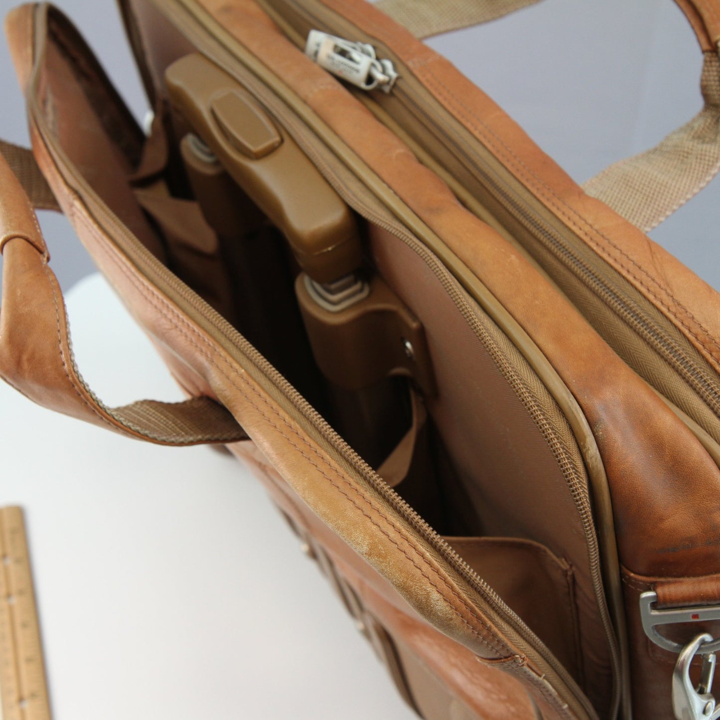 US Luggage New York Rolling Briefcase Suitcase With Laptop Sleeve Sholder Strap