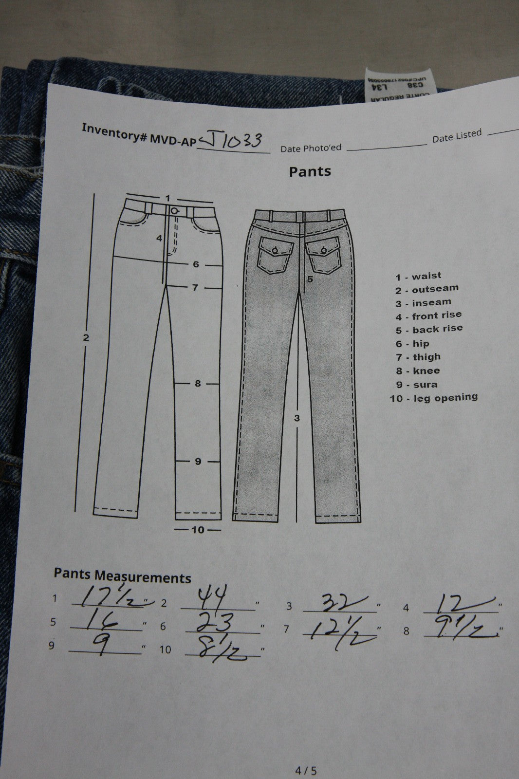 Levi Authentic Signature Mens Jeans 38 X 34 Regular Fit