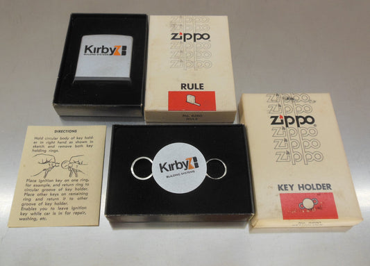 Vtg. 1978 NOS Kirby Building Systems Zippo Rule & Key Chain Boxed