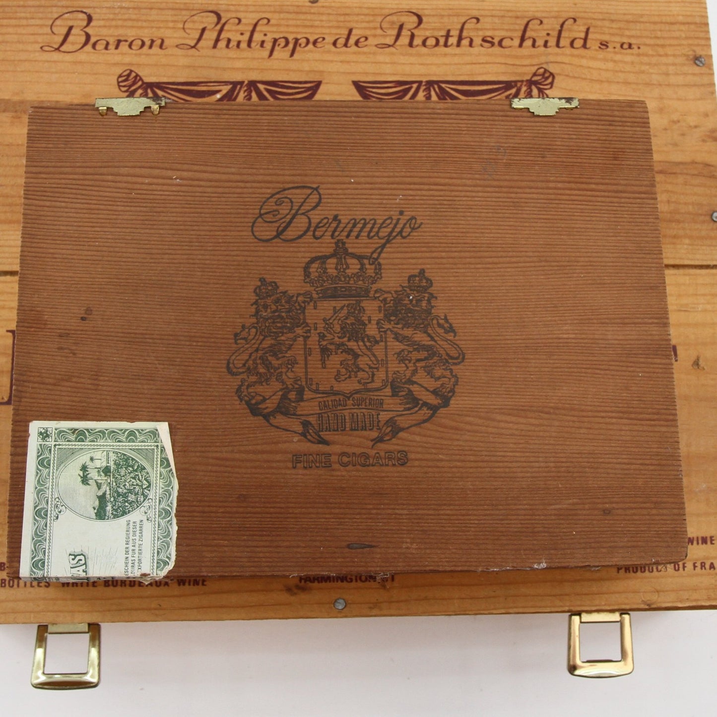 Lot of Four Wood Wine Cigar Boxes for Crafts and Decor
