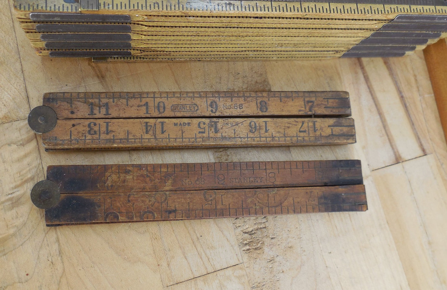 5 Lot Folding Rules & Level - Pair Stanley No. 68 24" Lufkin X48 72" & X48 96"