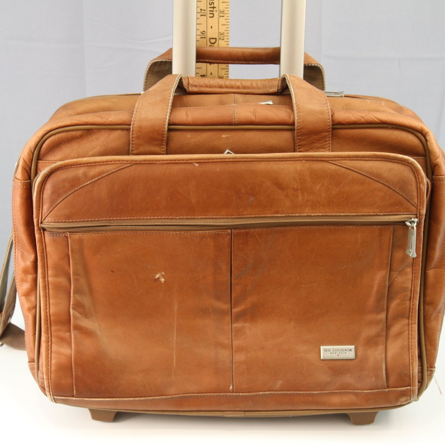 US Luggage New York Rolling Briefcase Suitcase With Laptop Sleeve Sholder Strap