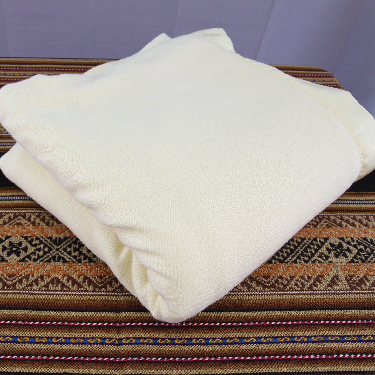 Vintage North Star Sheer Light Open Wool Blanket Pale Yellow  78"W X 88"L