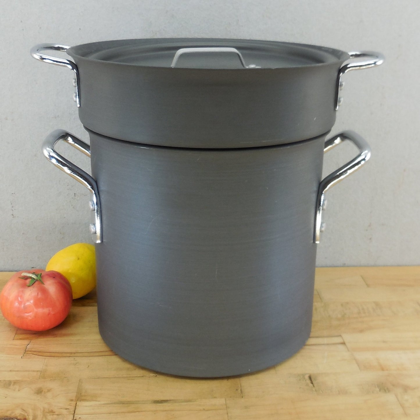 Calphalon Toledo Ohio Commercial Cookware 12 Quart Qt Stock Pot & Steamer Insert