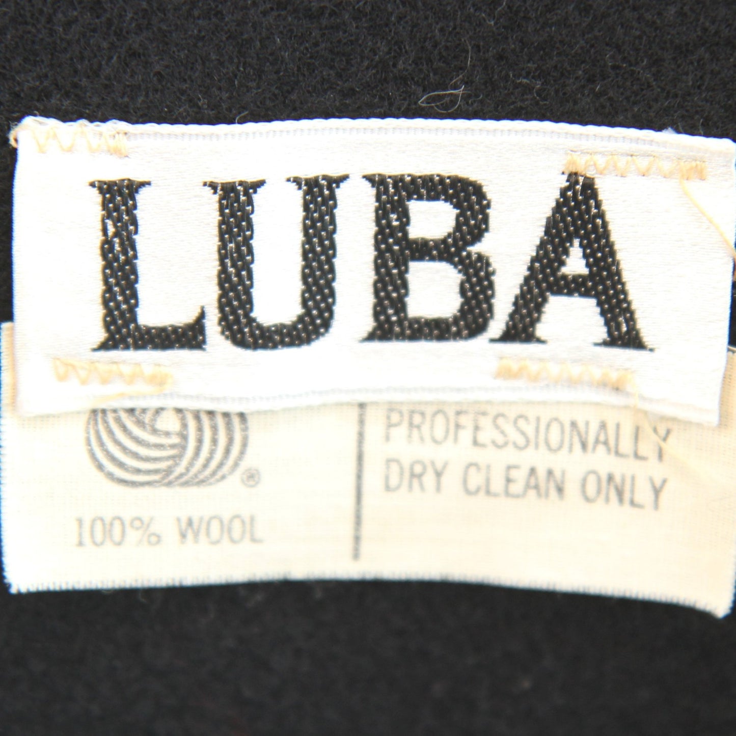 Vintage Designer Luba WomensBlack Wool Coat Princess Swing Mandarin Collar Small