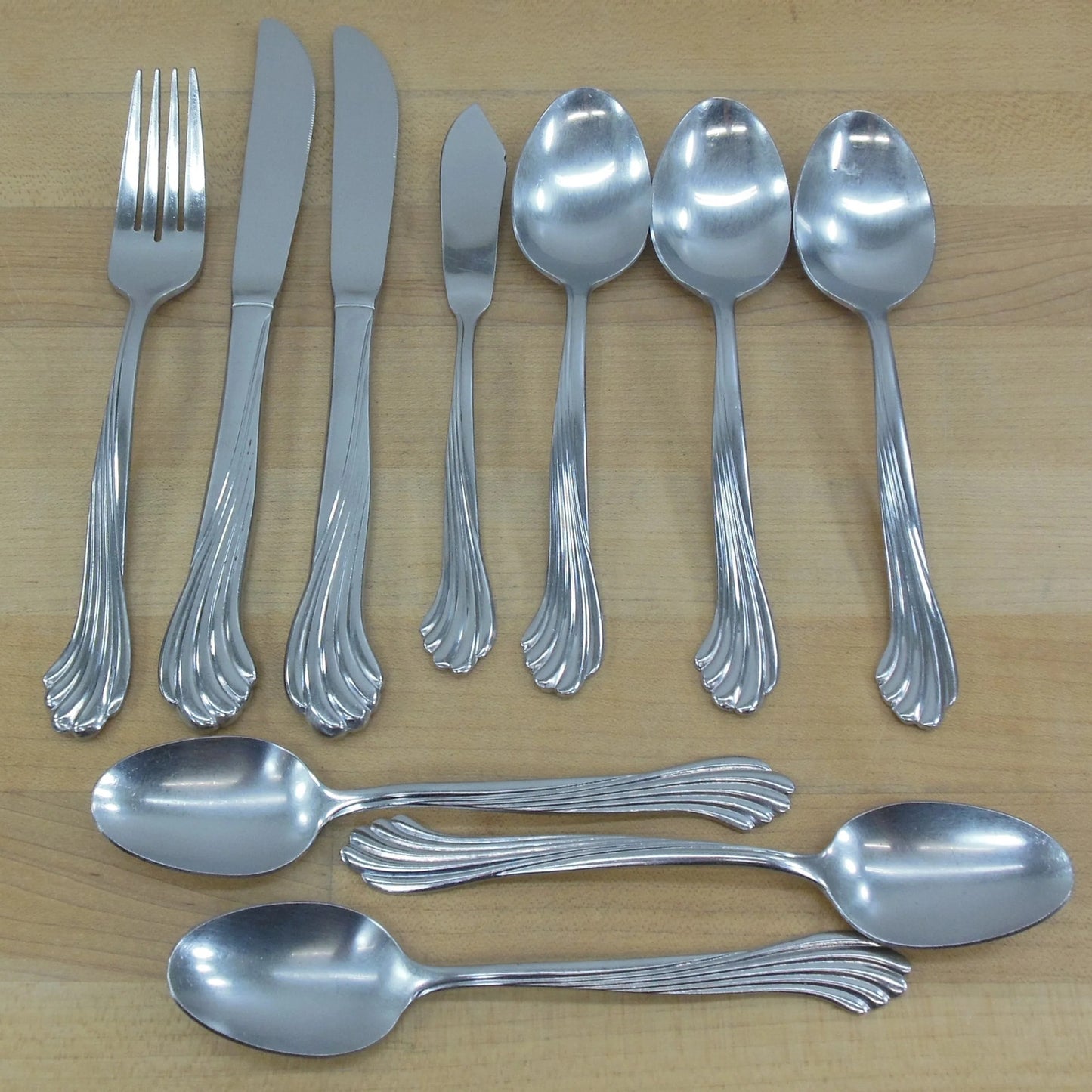 Rogers Co. Stanley Roberts Dawn Stainless Flatware 10 Piece Lot