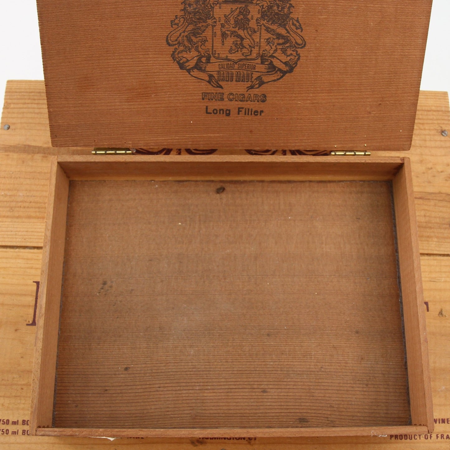 Lot of Four Wood Wine Cigar Boxes for Crafts and Decor