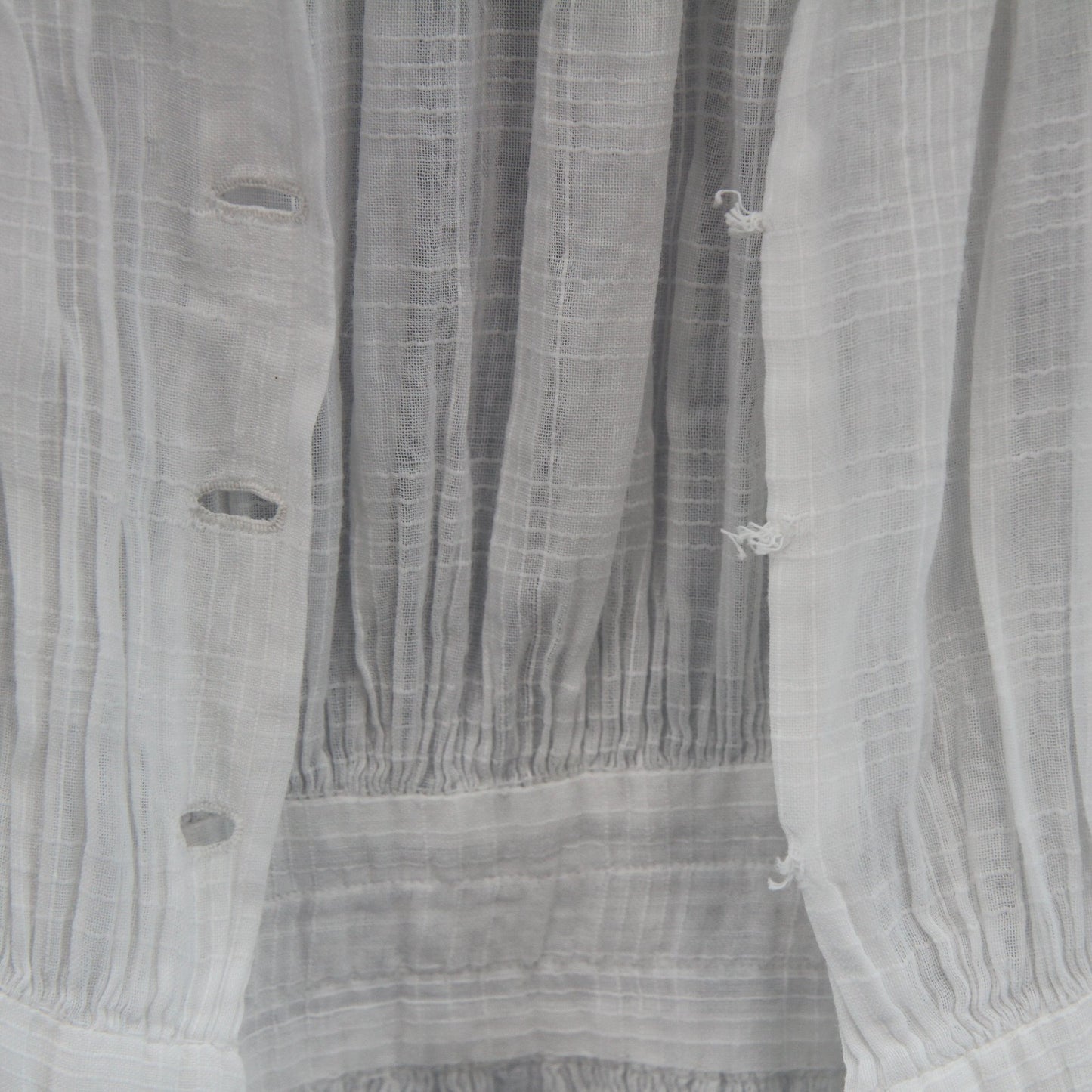 Vintage Childs White Dress Hand Made Lace Inserts Long Sleeves