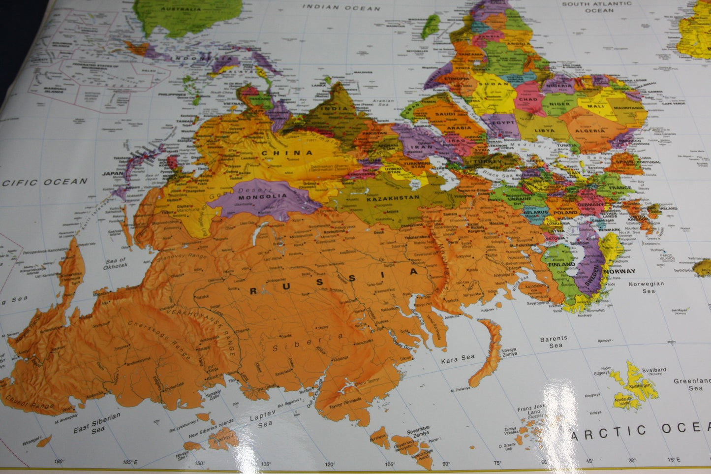 ODT Inc 2001 See Through Maps What's Up? South! World Map Laminated Map In Tube