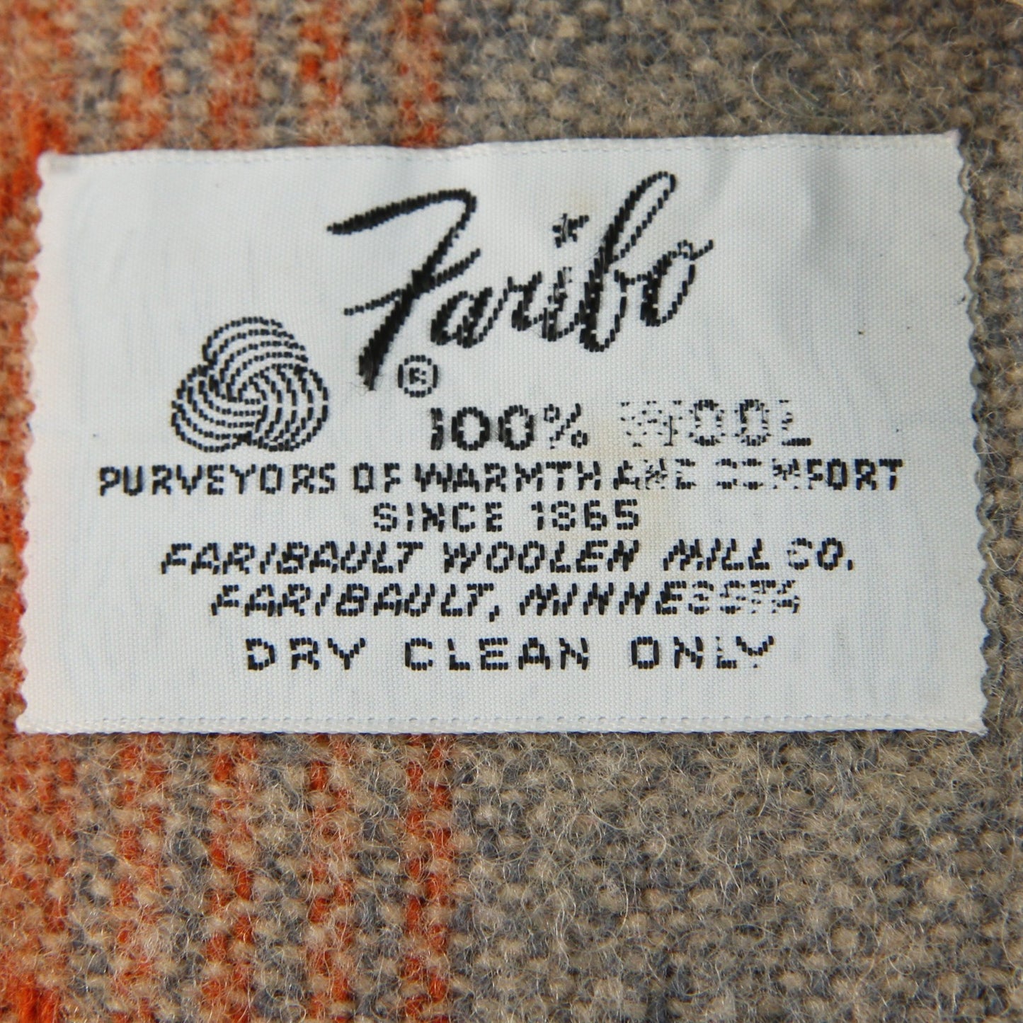 Vintage Faribo Senica Southwest Design Fringed Wool Afghan Throw 52" X 54"