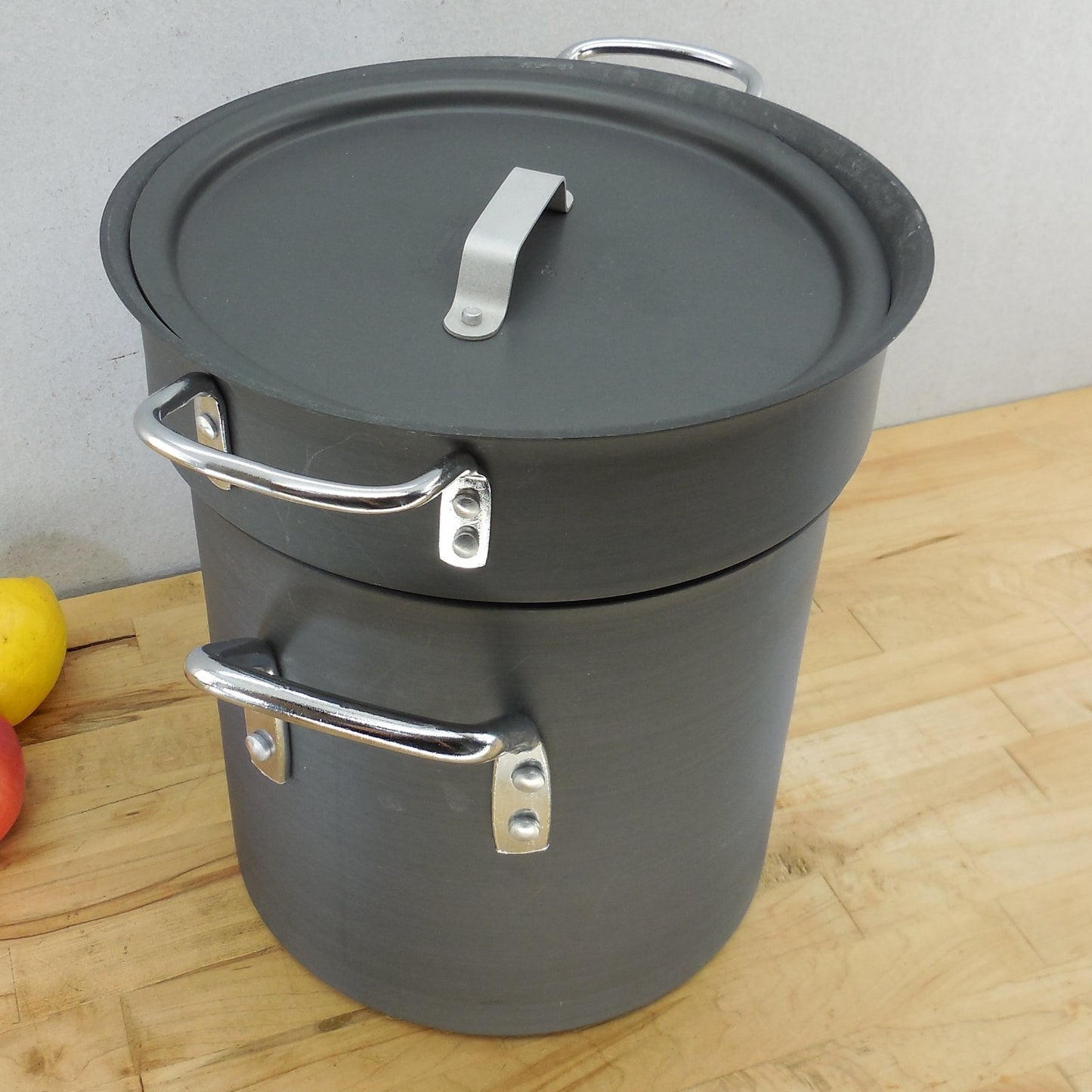 Calphalon Toledo Ohio Commercial Cookware 12 Quart Qt Stock Pot & Steamer Insert