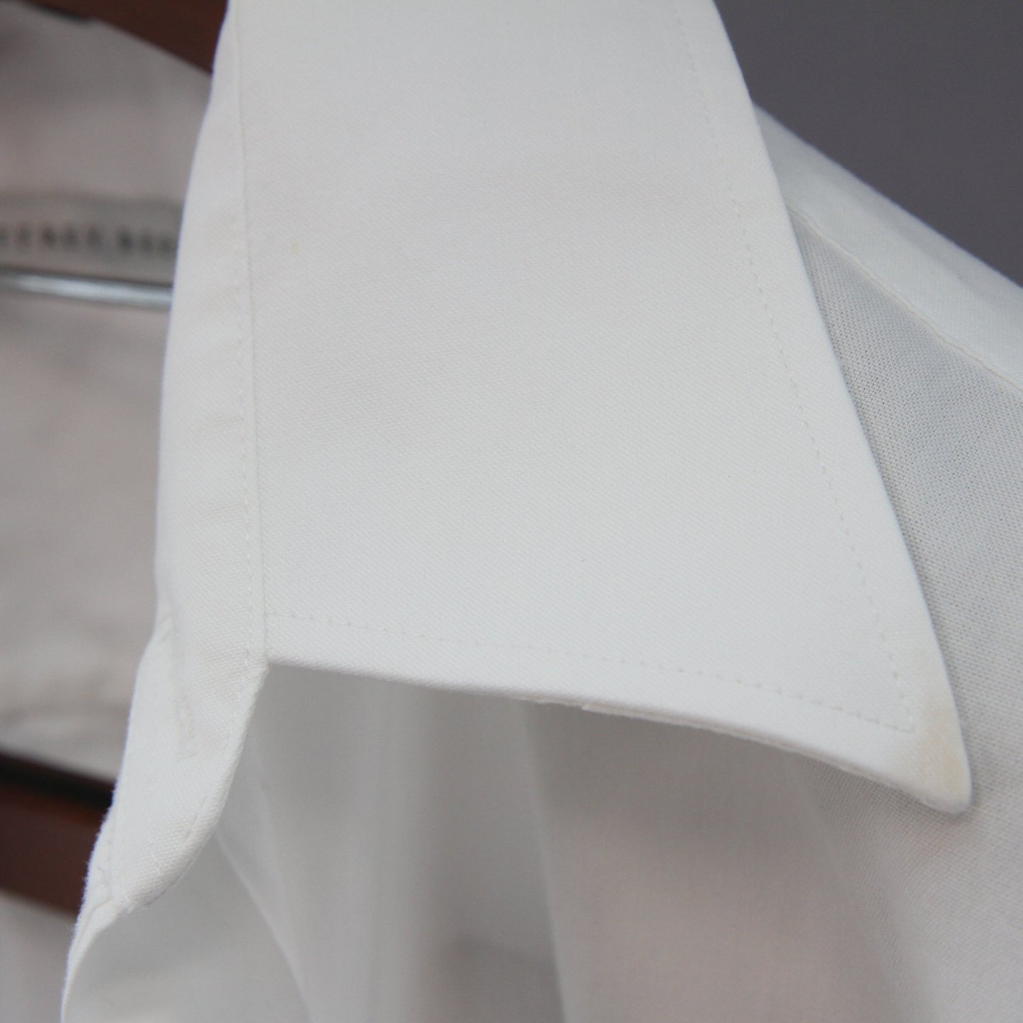 Geoffrey Beene Pinpoint Oxford Mens White Dress Shirt Cotton/Polyester 17 34/35