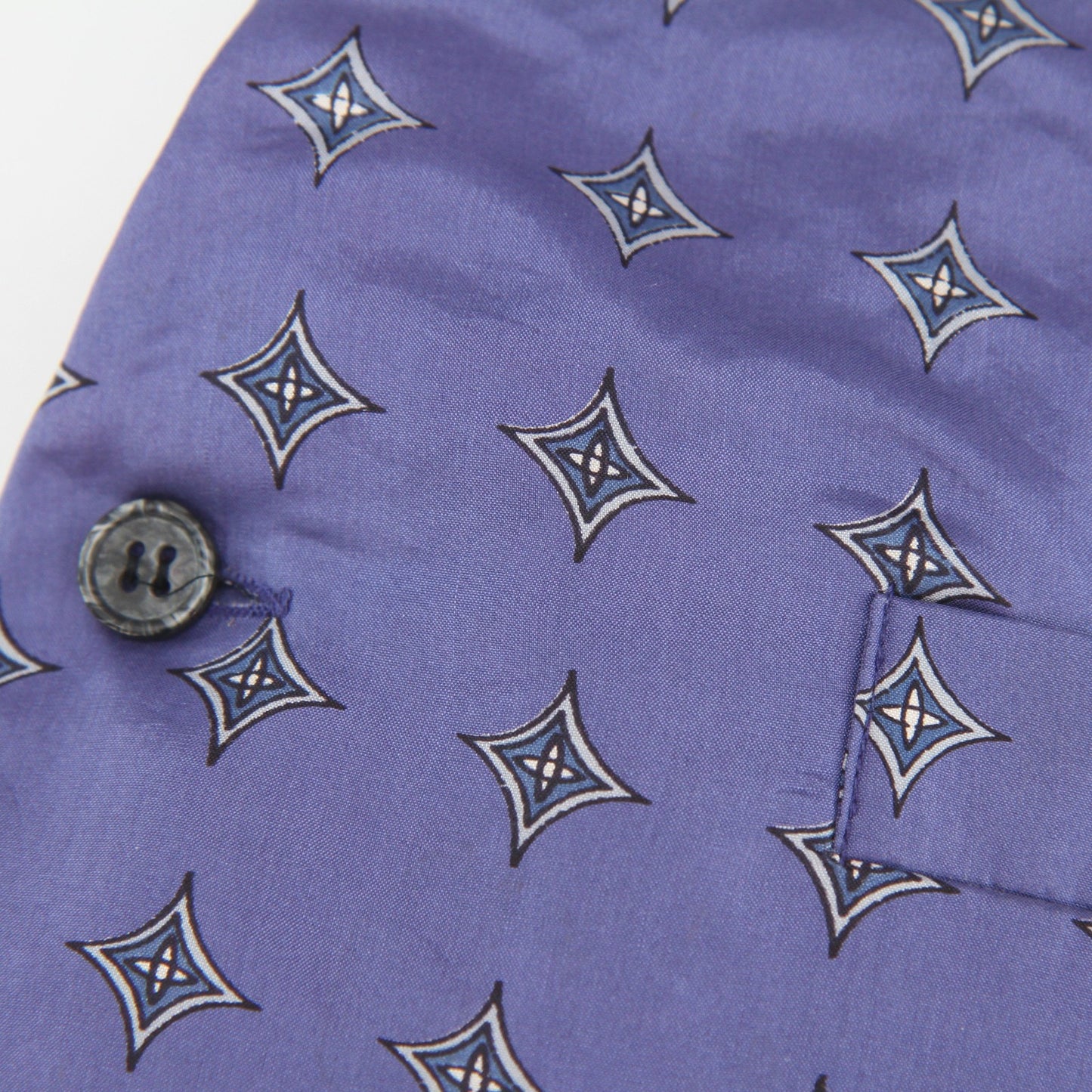 Vintage Bruno Silk Mens Vest Lavender Print 3 Pockets