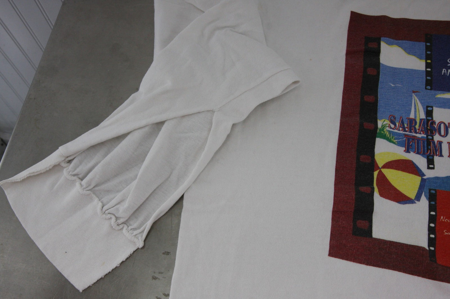 Pair Vintage Long Sleeve Tee Shirts Sarasota French Film Festival XL
