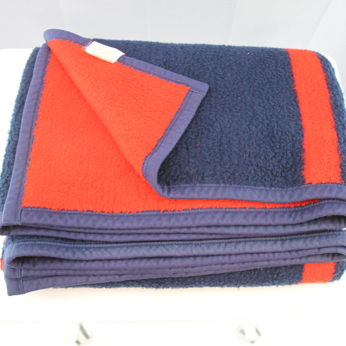 Vintage Cleveland Indians Biederlack Throw Blanket Chief Wahoo 56"W X 74"L