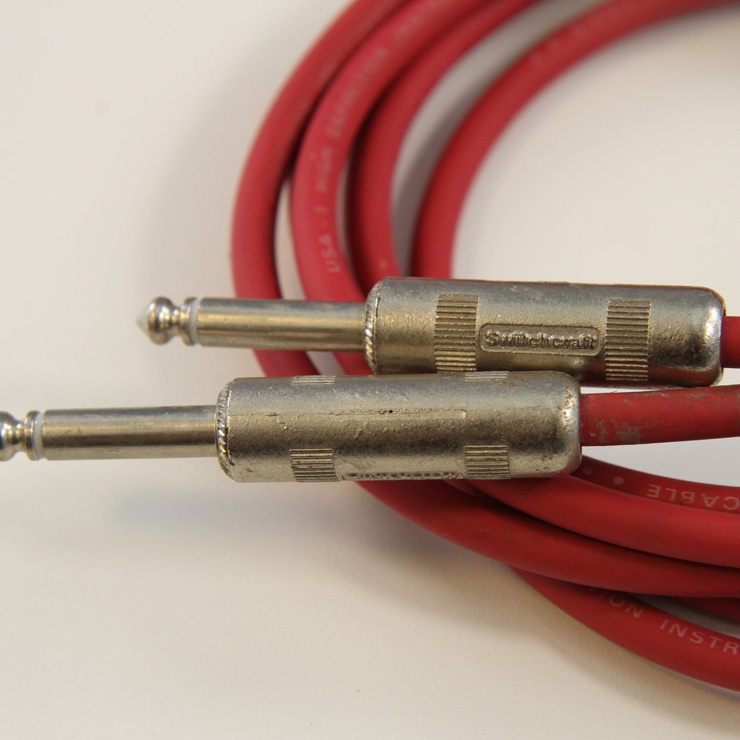 Pair Switchcraft USA-1 HiDef Instrument Patch Cable 1/4" Jack to Ring Terminal