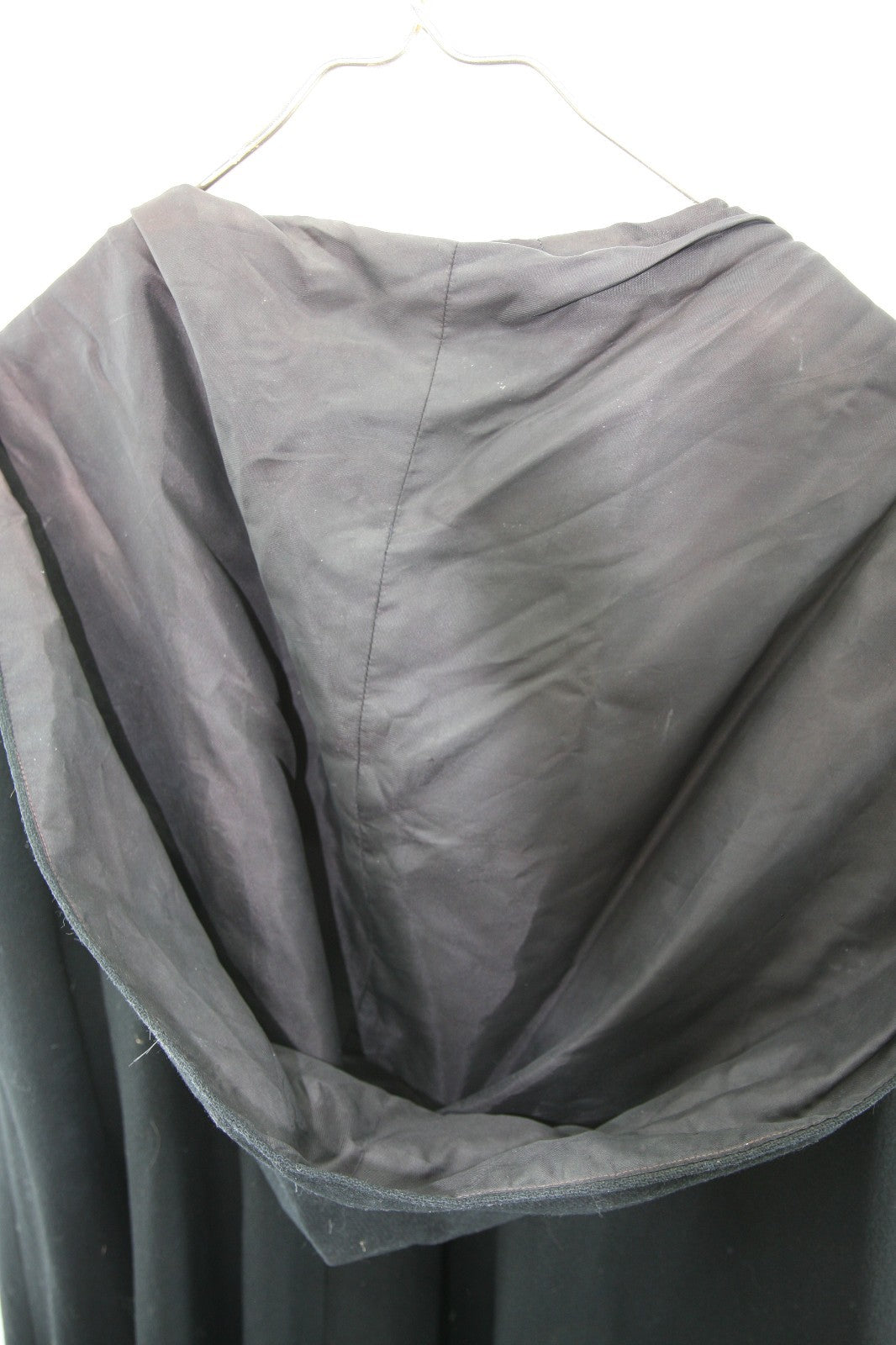 Vintage Hand Sewn Black Wool Cloak Satin Lined Theatre Stage Costume