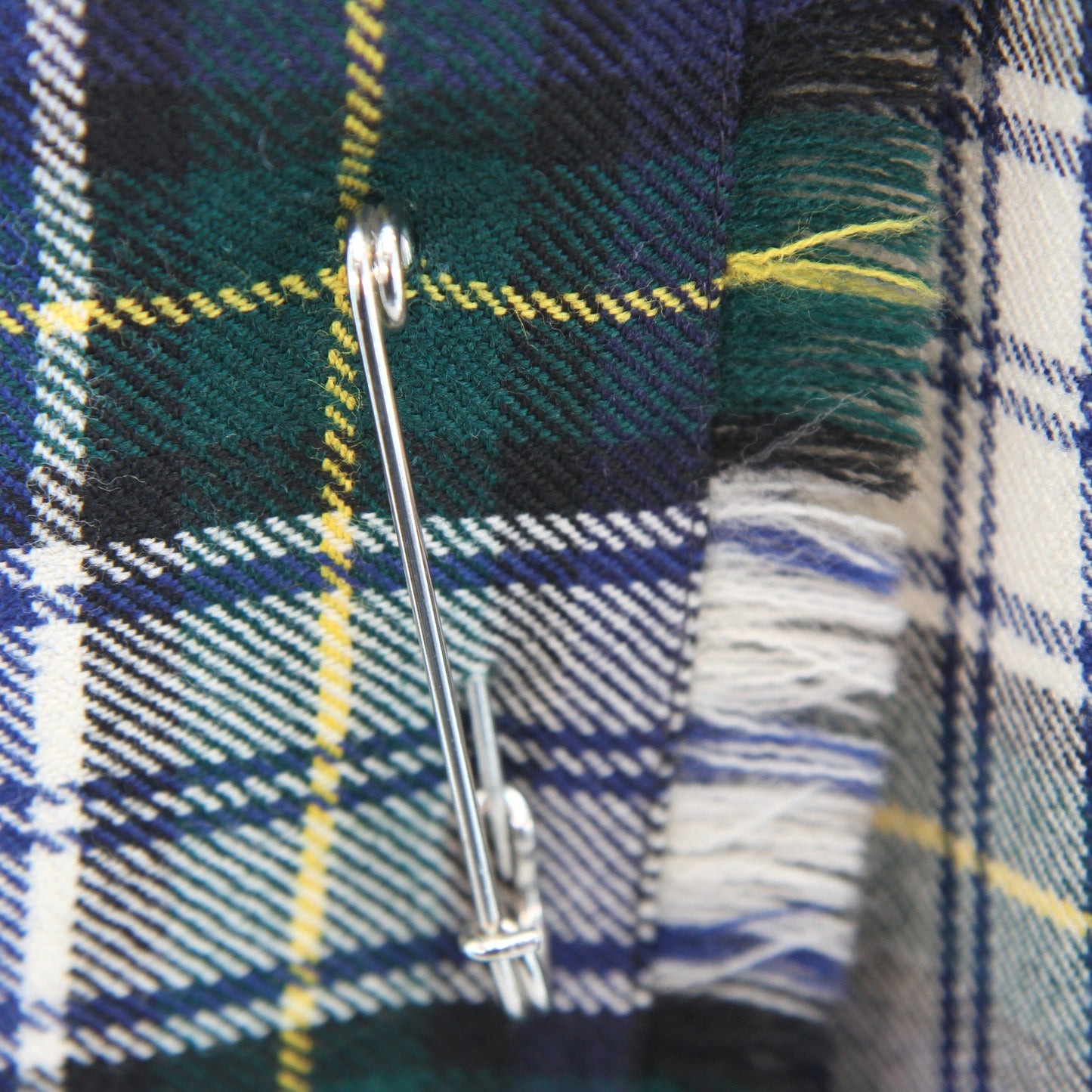 Laird-Portch Gordan Tartan Plaid Skirt Pleated Flat Front Leather Belt Waist 24"