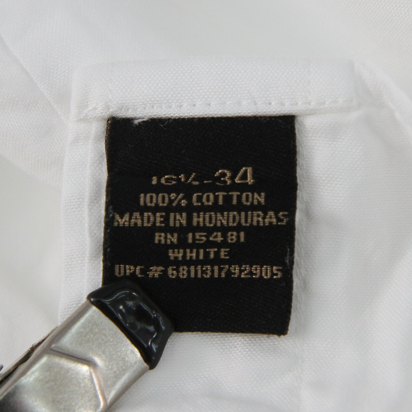 Three Vintage Members Mark White Pinpoint Oxford Mens Dress Shirt 16 1/2" 34