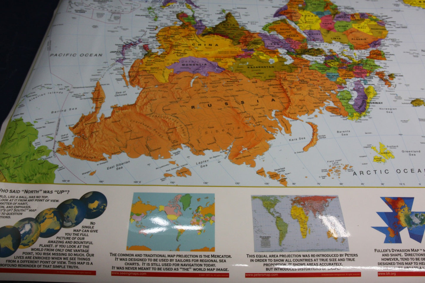 ODT Inc 2001 See Through Maps What's Up? South! World Map Laminated Map In Tube