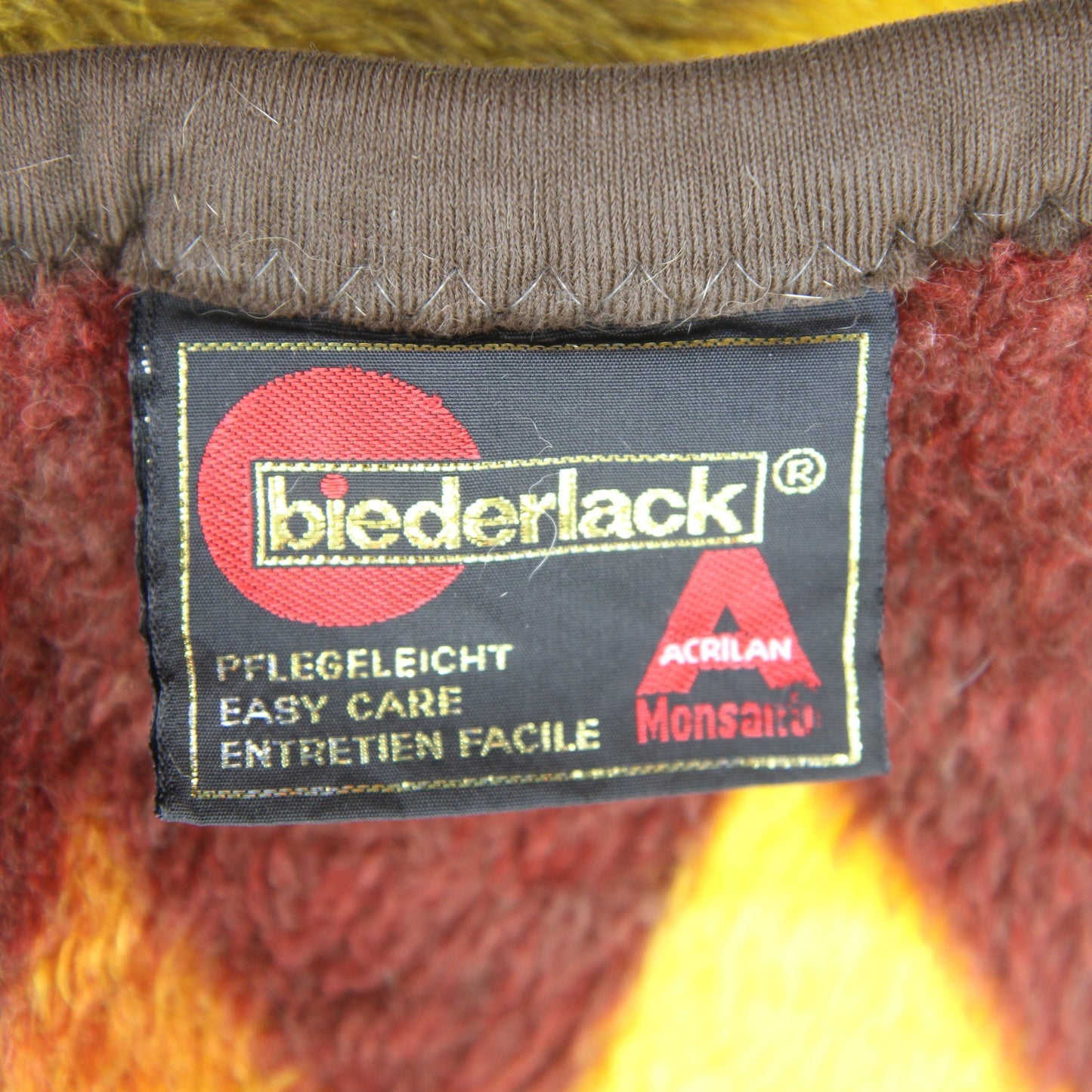 Vintage Biederlack Reversible Geometric Throw Blanket West Germany 56W X 74L