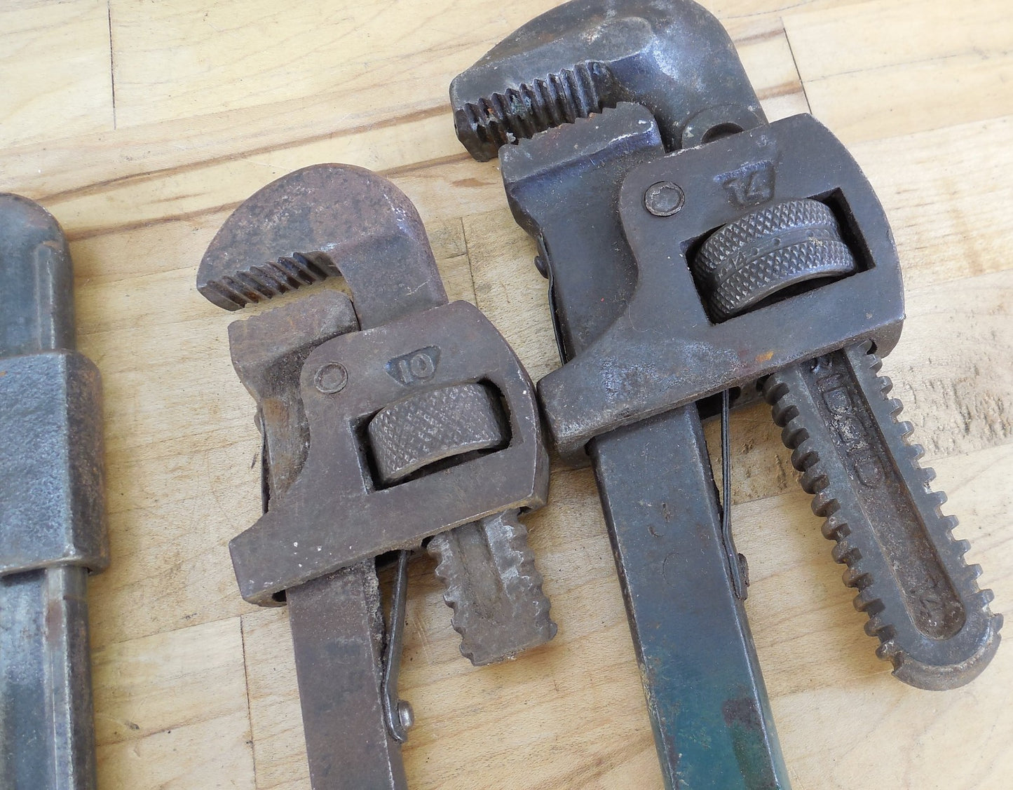 Estate 4 Lot Adjustable Monket Pipe Wrenches Rigid 10 14 Coes 8 Auto 9