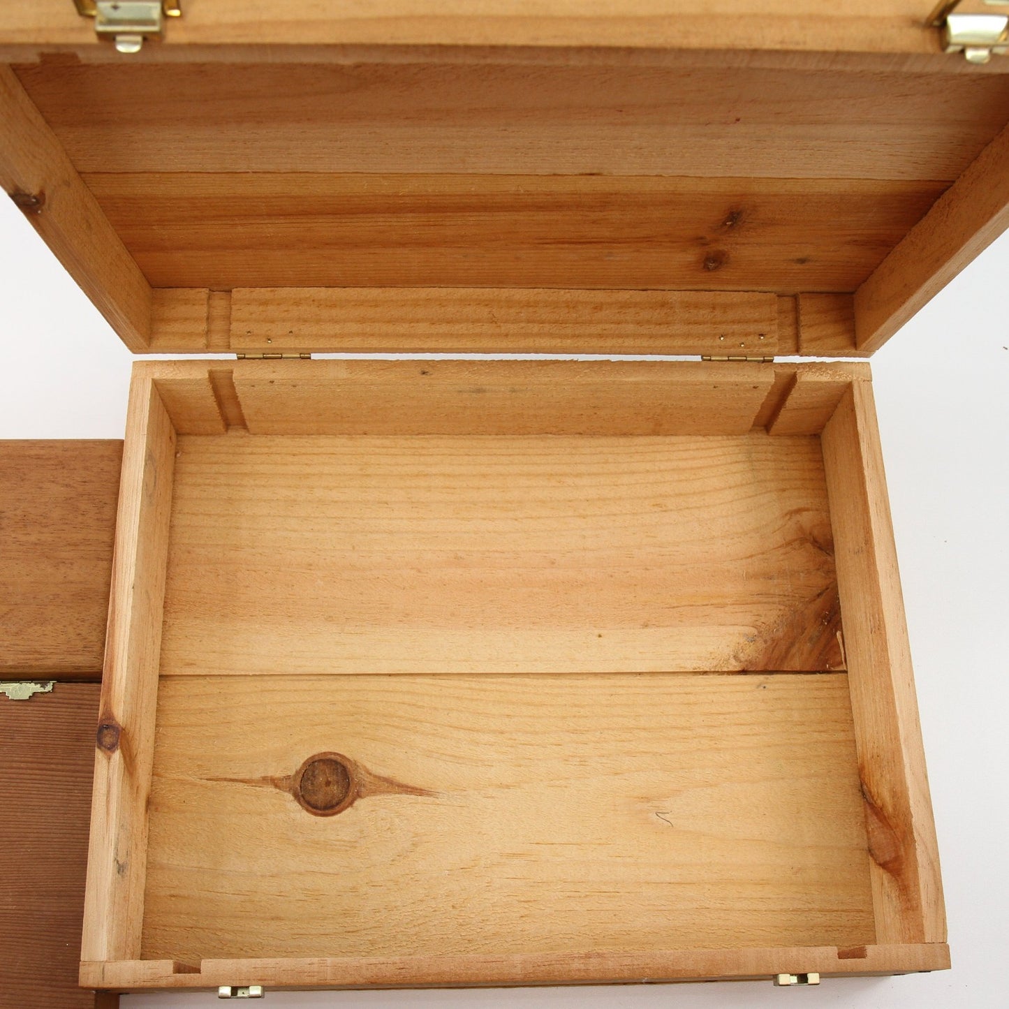 Lot of Four Wood Wine Cigar Boxes for Crafts and Decor