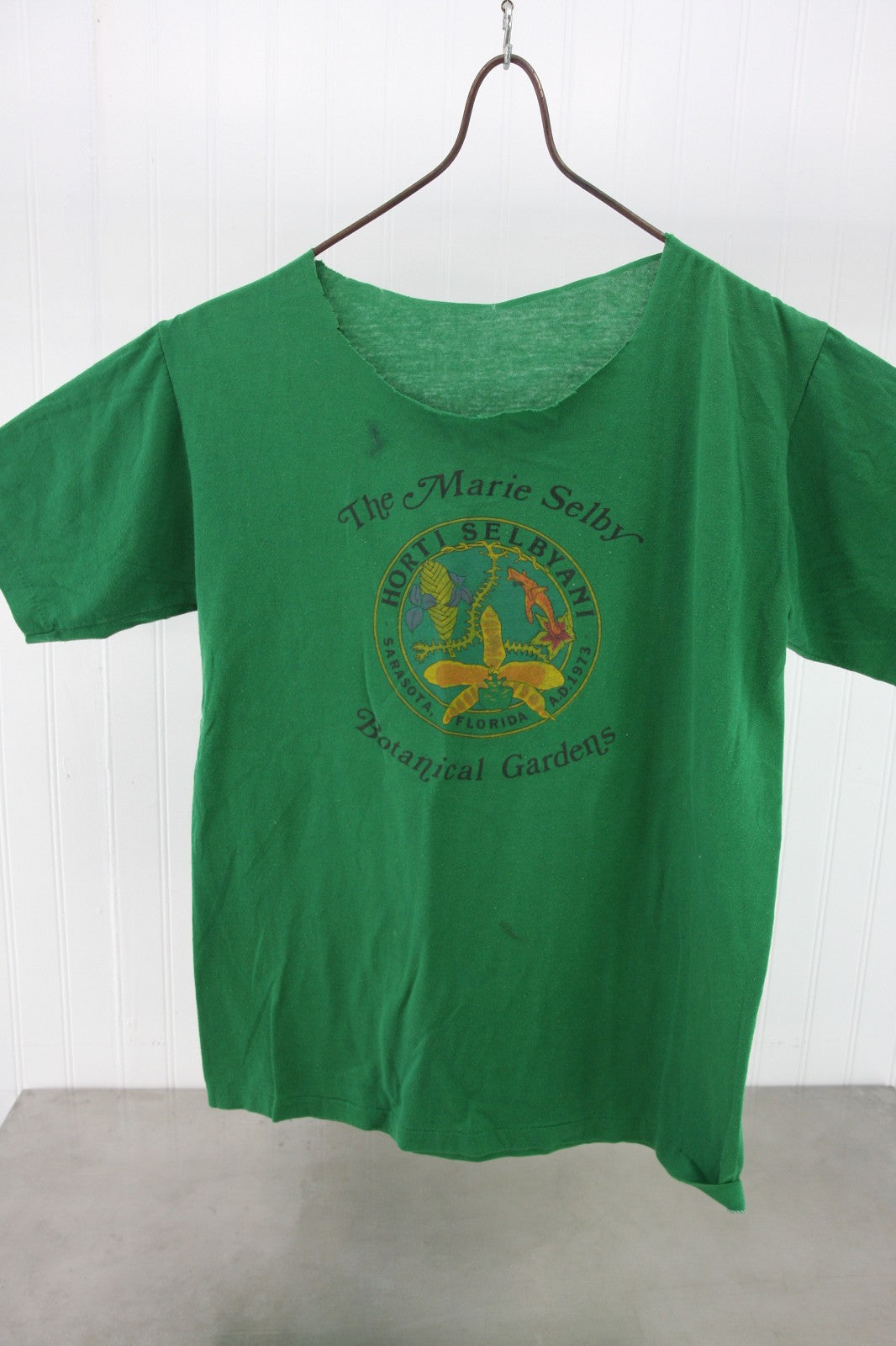Vintage Stagehand Tee Shirt Marie Selby Botanical Gardens Sarasota Florida XL