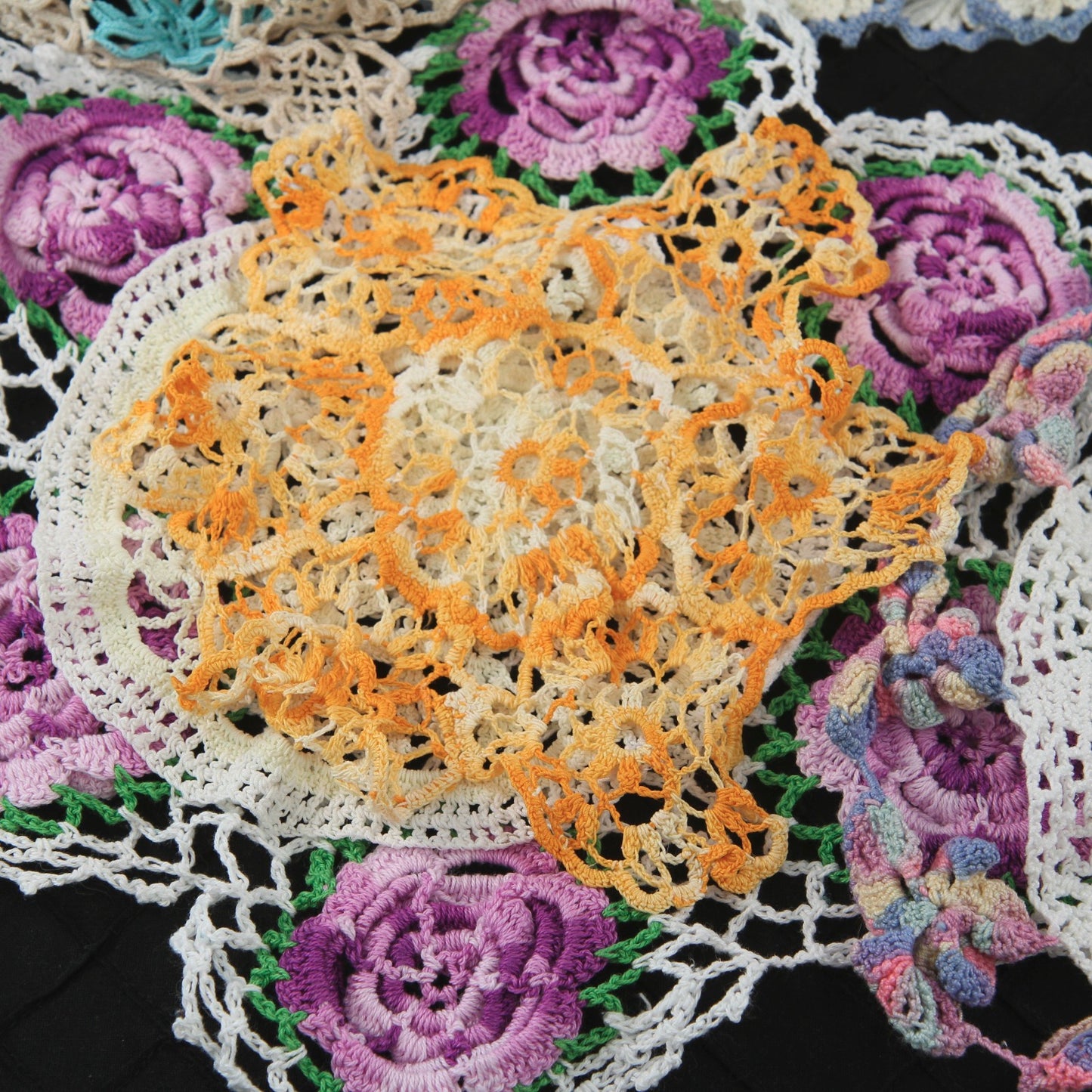Colorful Collection of Eleven Crochet Pieces for Resale Crafts