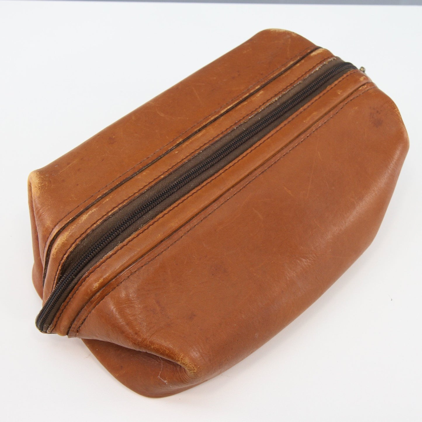 Vintage Renwick Mens Leather Toiletry Shaving Bag Canada 10" X 5.5" X 5.5"