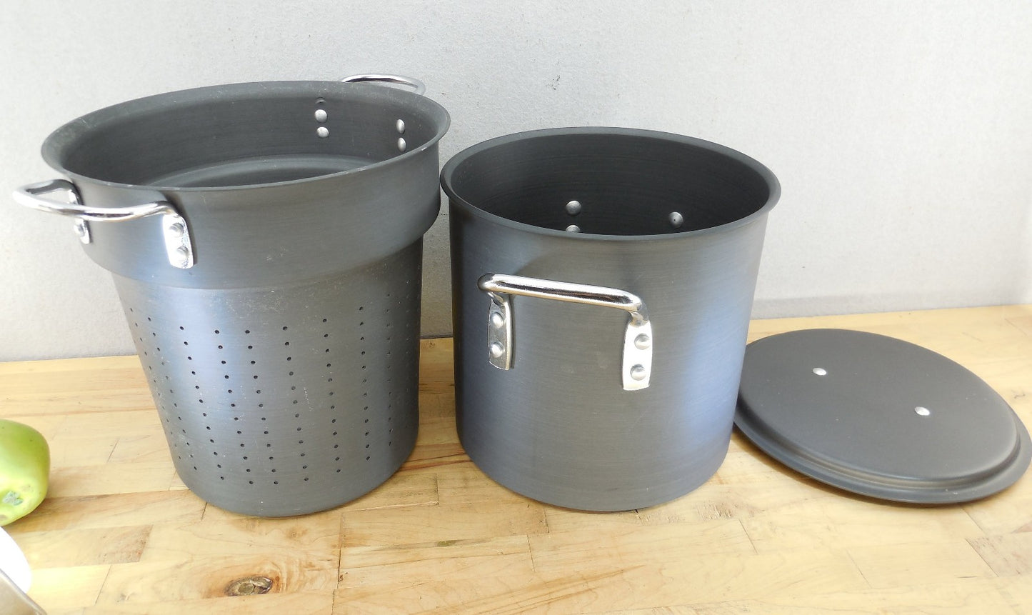 Calphalon Toledo Ohio Commercial Cookware 12 Quart Qt Stock Pot & Steamer Insert