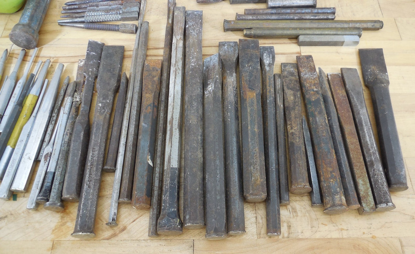 Estate 55 Lot Metal Cold Chisels Punch Nail Set Drifts Stanley Craftsman Etc.