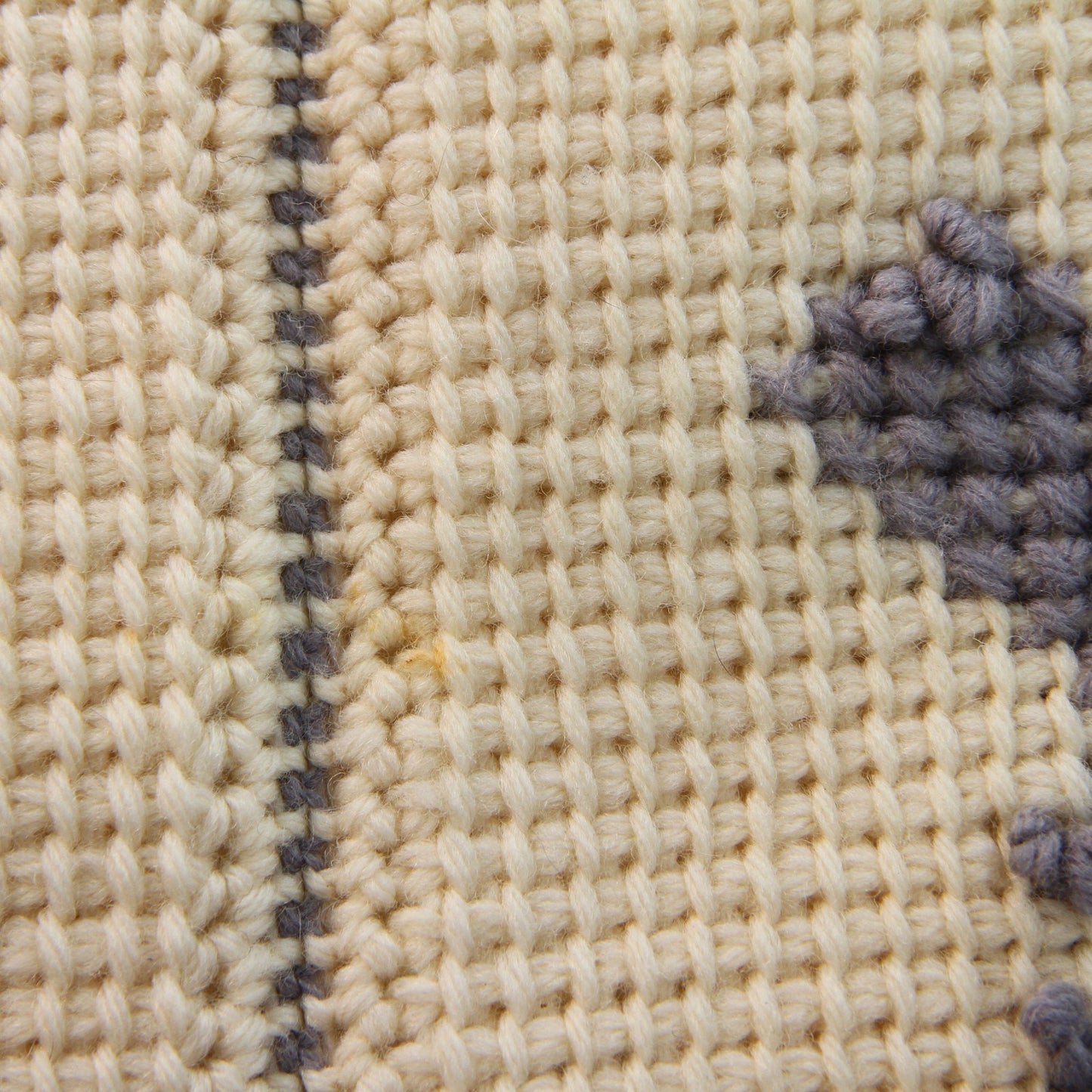 Vintage Handmade Knitted Embroidered Nine Poodles Bedcover Fully Lined 51W x 78L