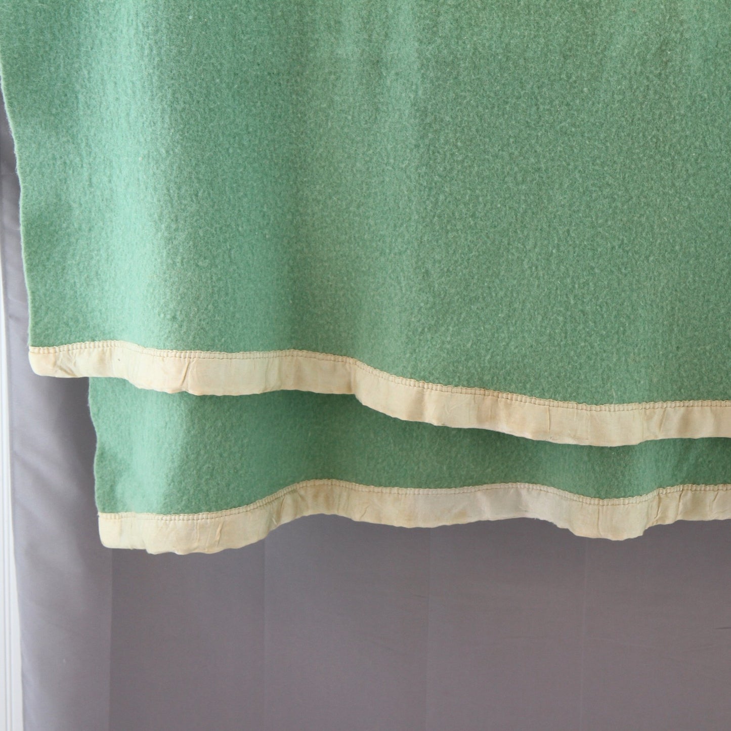 Vintage Chatham Wool Blanket Solid Green 56W X 68L