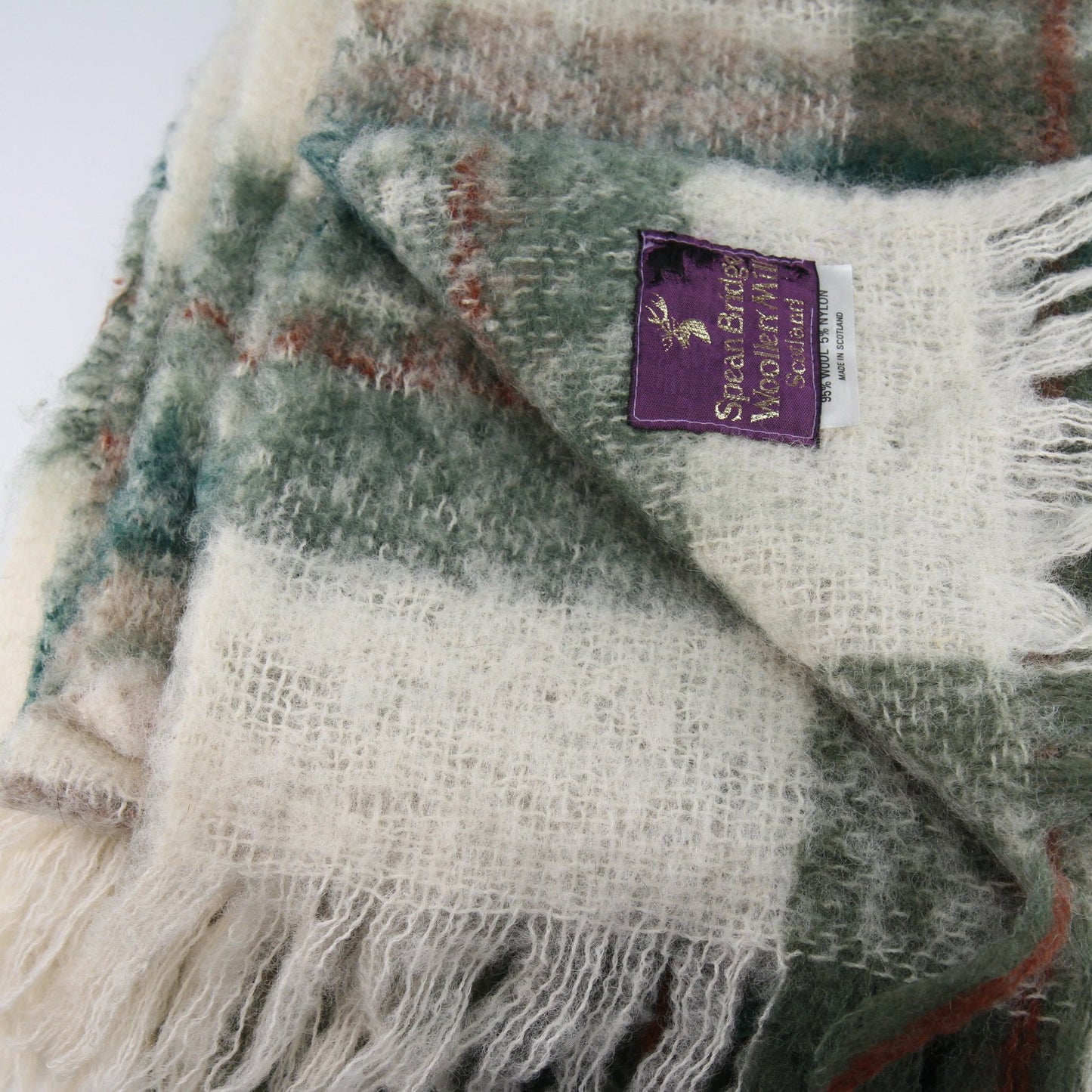 Spean Bridge Woollen Mills Wool Blend Throw Afghan 47"W X 64"L