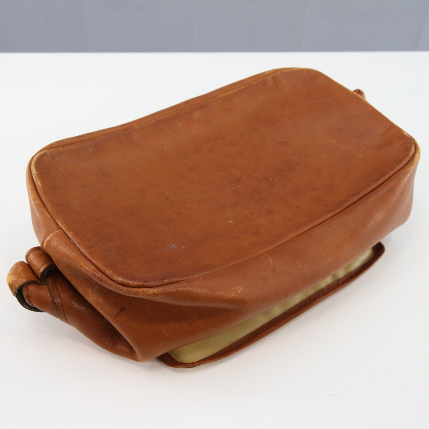 Vintage Renwick Mens Leather Toiletry Shaving Bag Canada 10" X 5.5" X 5.5"