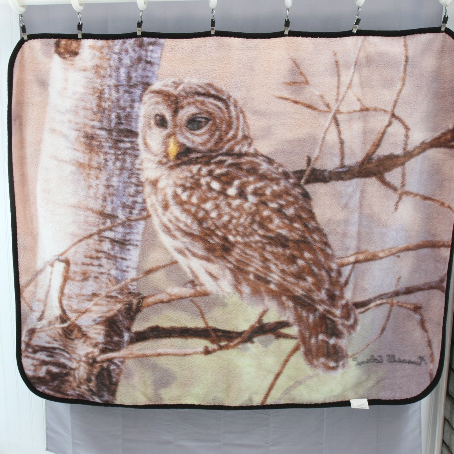 Northwestern Company Russell Cobane Barred Owl Polyester Plush Throw 61"W X 48"L