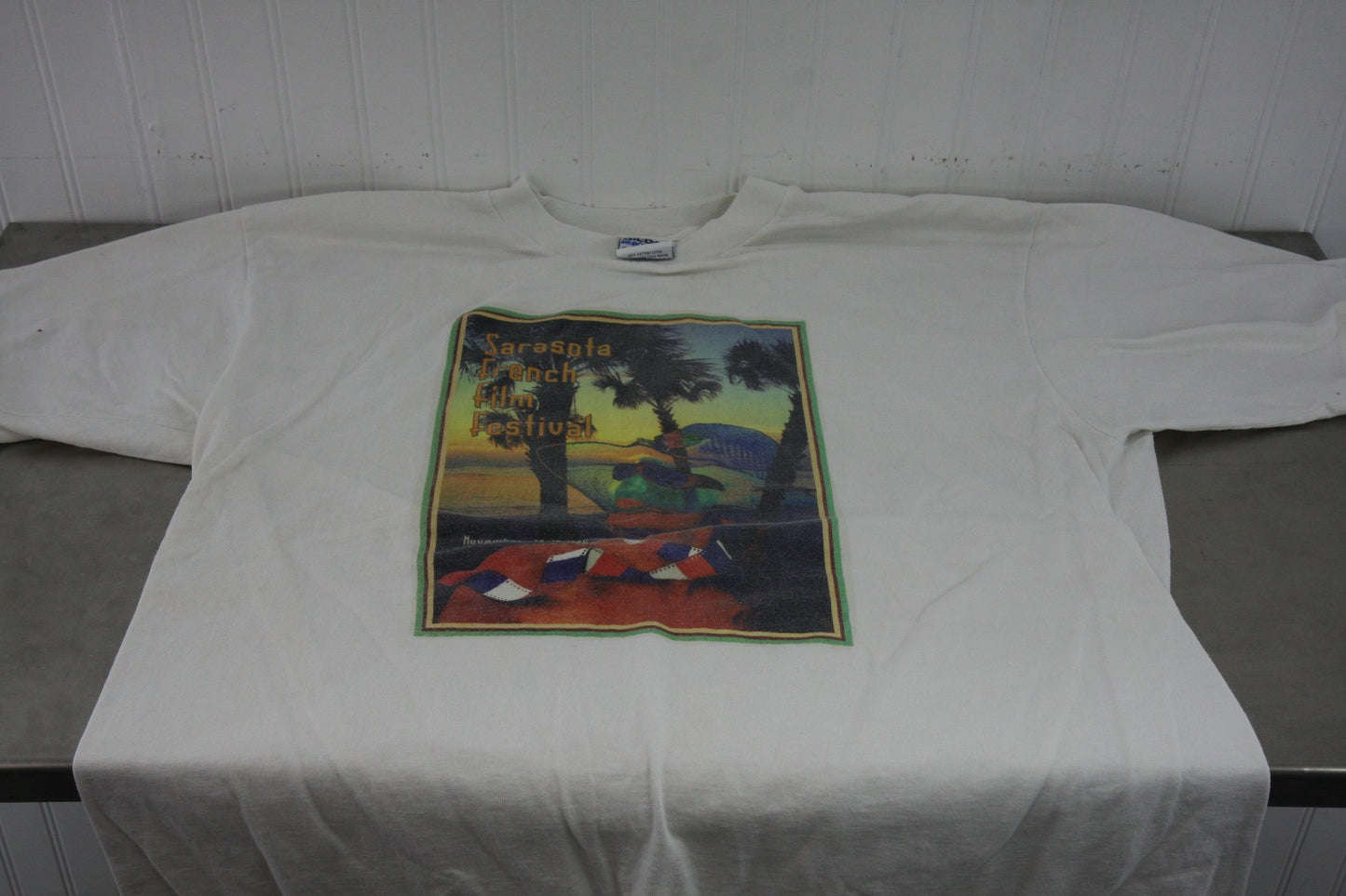 Pair Vintage Tee Shirts Sarasota French Film Festival 7th 1995  & 8th 1996 XL