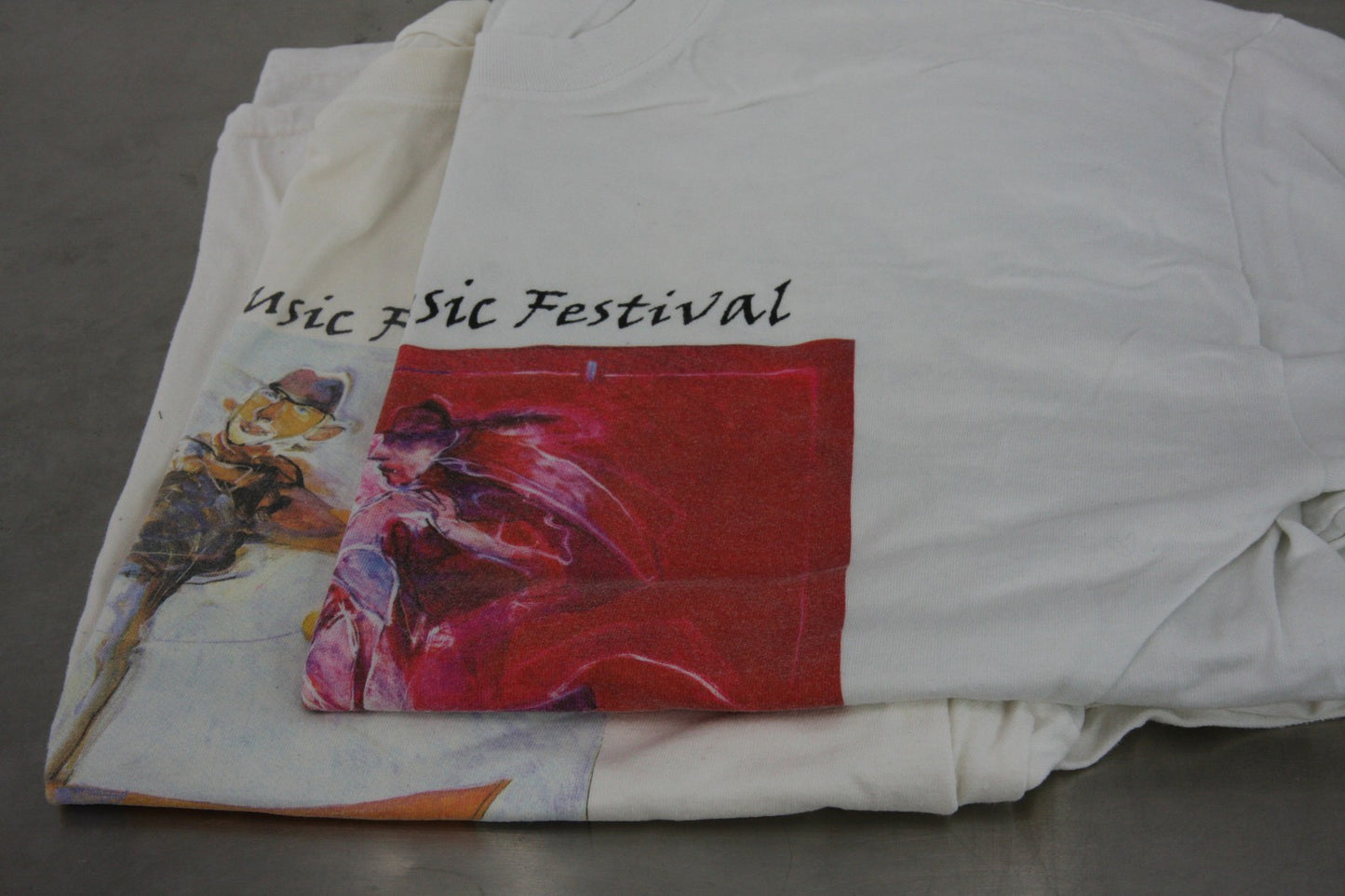 Pair Vintage Stagehand XL Tee Shirt Sarasota Music Festival 1990s Craig Rubadoux