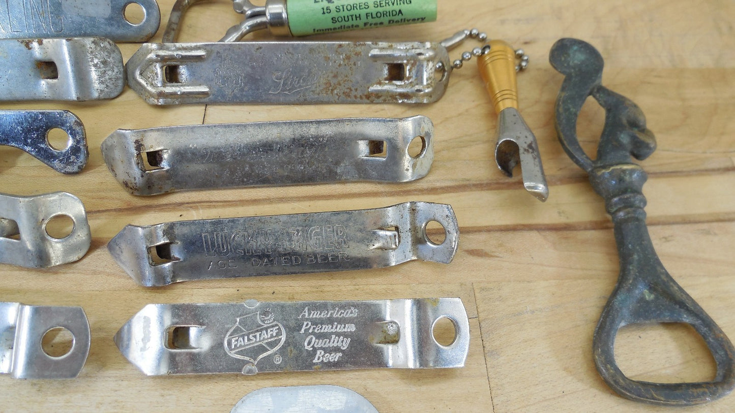 Misc. Lot Can Bottle Openers Beer Sterling Early Times Schmidts Falstaff Lucky