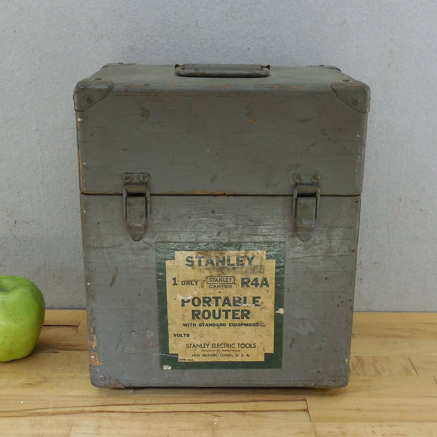 Vtg. Stanley Carter USA Wood Router Tool Case Box R4A Portable Router