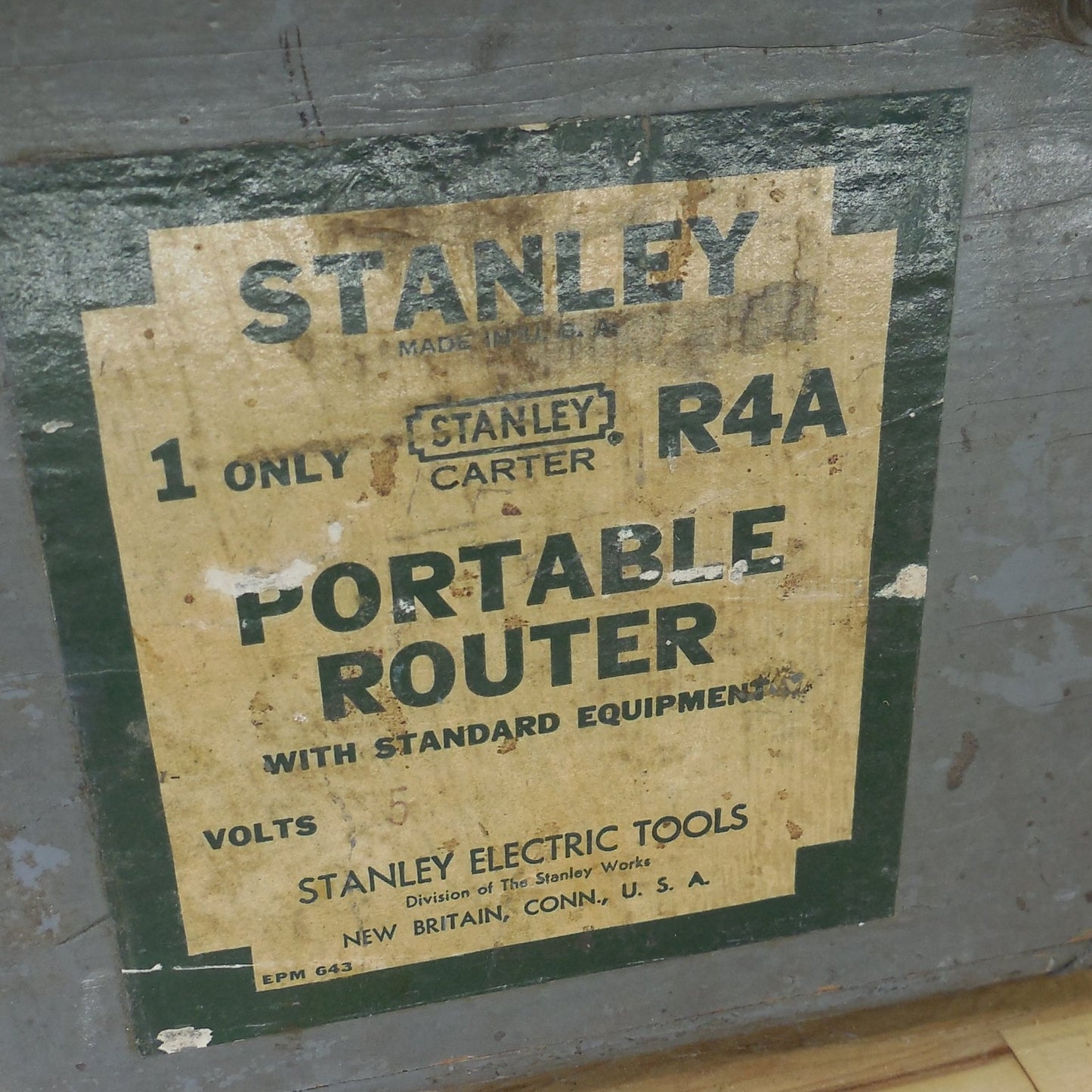 Vtg. Stanley Carter USA Wood Router Tool Case Box R4A Portable Router
