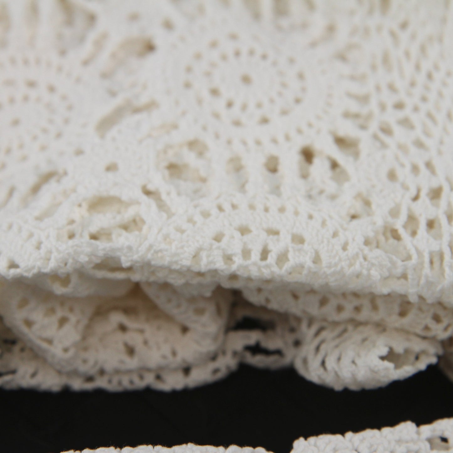Four Large Heavy Crochet Pieces Runner Decor