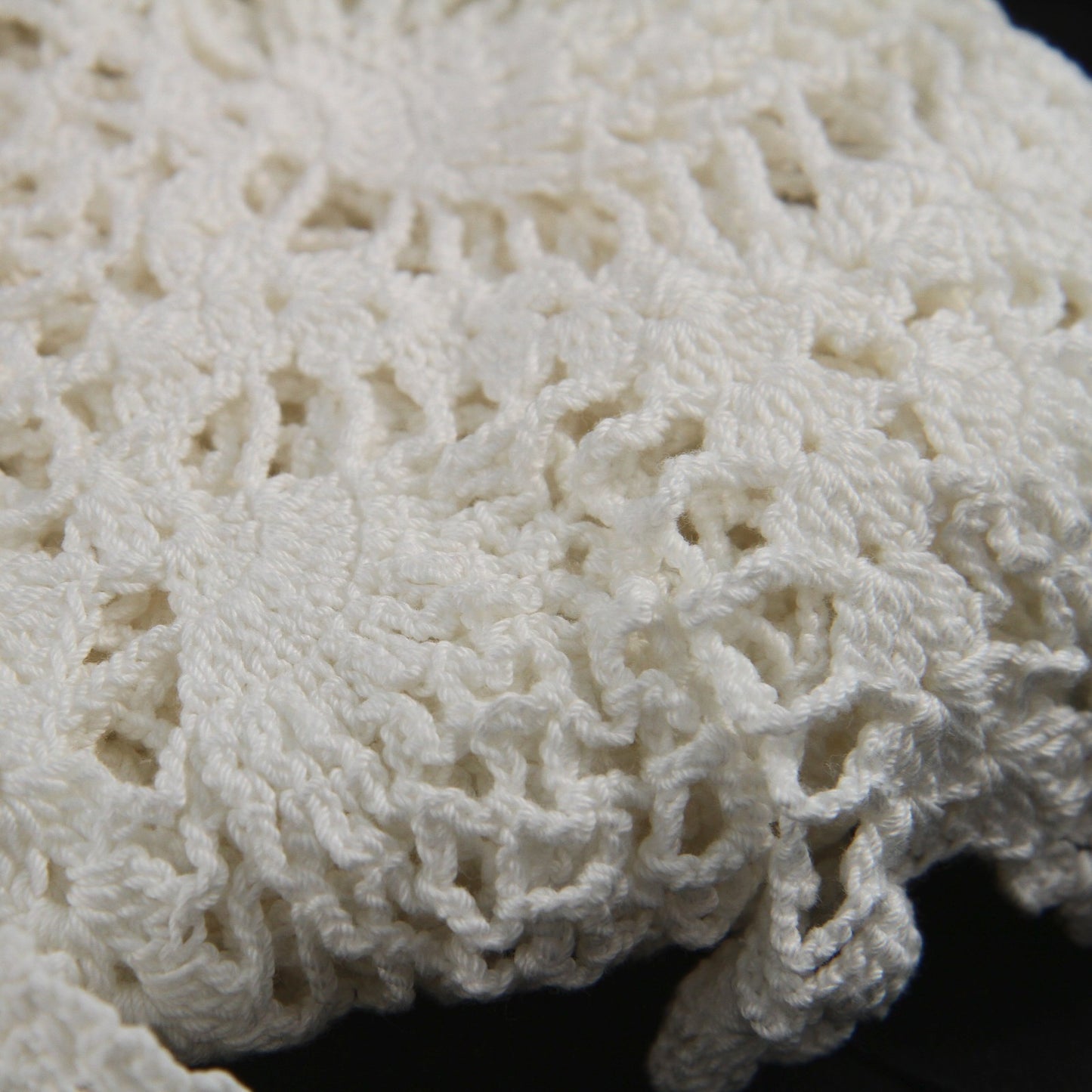 Four Large Heavy Crochet Pieces Runner Decor