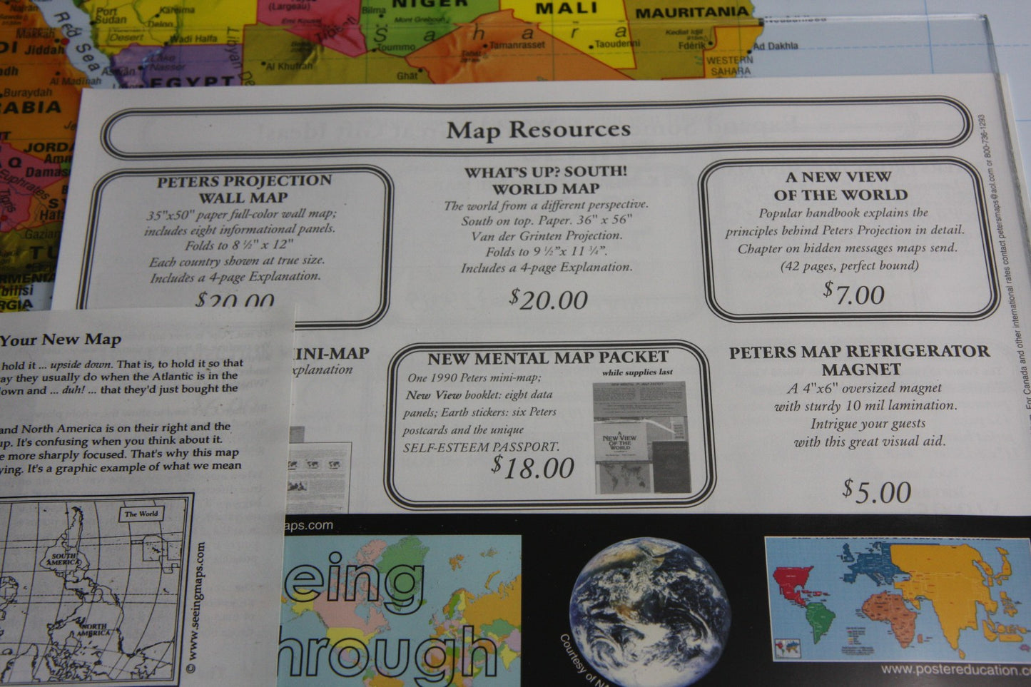ODT Inc 2001 See Through Maps What's Up? South! World Map Laminated Map In Tube