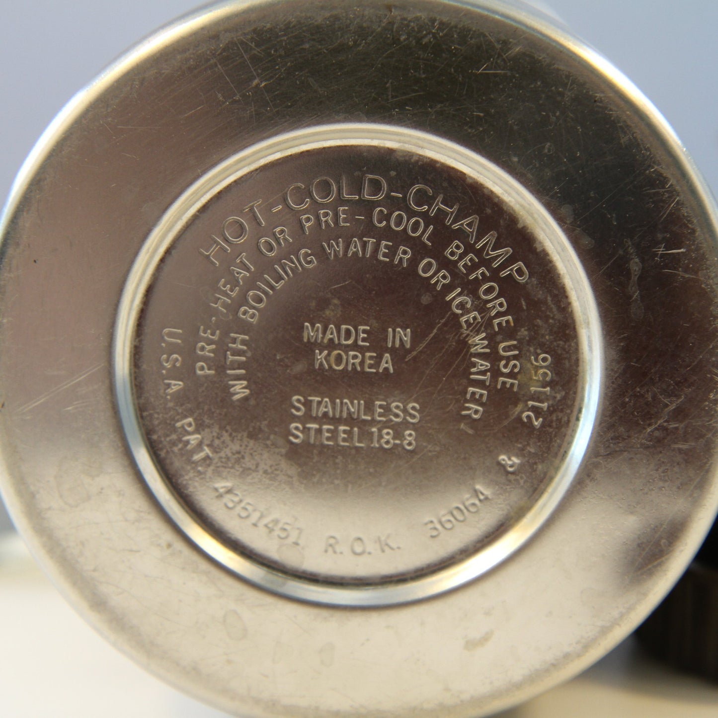 Vintage Hot-Cold-Champ Vacuum Bottle Stainless Steel Korea