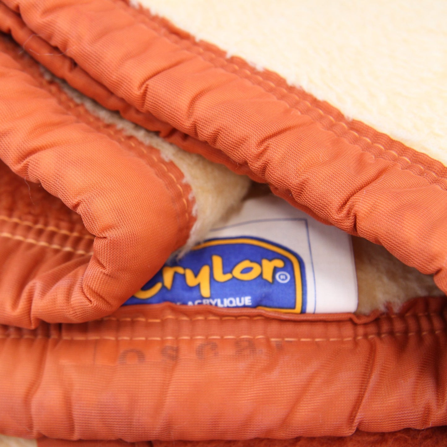 Vintage OTEX Cylor Heavy Reversible Acrylic Blanket Macedonia 57 1/2W X 73L