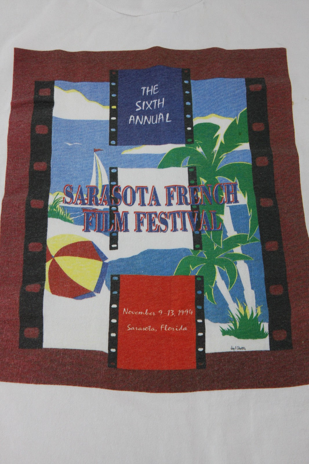 Pair Vintage Long Sleeve Tee Shirts Sarasota French Film Festival XL